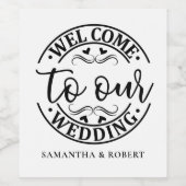 SIMPLE WELCOME WEDDING  WIJN ETIKET (Enkel label)