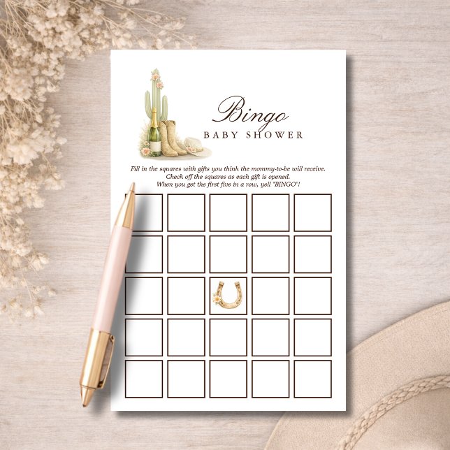Simple Western Baby Shower Bingo Activity Game (Creator heeft geüpload)