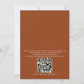 Simple Western Bohemian Cow Skull QR Code Wedding  Kaart (Achterkant)