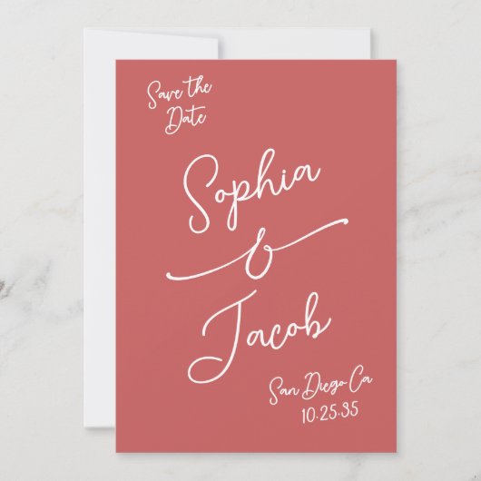 Simple Whimsical Hand Drawn Save the Date QR Code (Voorkant)
