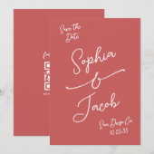 Simple Whimsical Hand Drawn Save the Date QR Code (Voorkant / Achterkant)