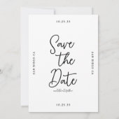 Simple Whimsical Handwritten Save the Date Wedding (Achterkant)