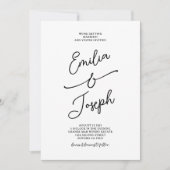 Simple Whimsical Handwritten Wedding Photo Kaart (Voorkant)