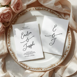 Simple Whimsical Handwritten Wedding Photo Kaart