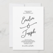 Simple Whimsical Handwritten Wedding Photo Kaart (Voorkant)