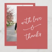 Simple Whimsical Love and Thanks Handwritten Bedankkaart (Voorkant / Achterkant)