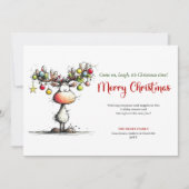 Simple Whimsical Reindeer Holiday Greeting Feestdagenkaart (Voorkant)