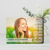 Simple White AFSTUDEERDER Overlay Modern Graduatio Kaart (Staand voorkant)