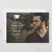 Simple White Afstudeerder Pet Classy Photo Afstude Kaart (Voorkant)