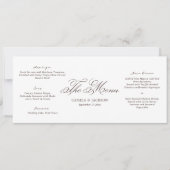 Simple White and Brown Wedding Menu Card Kaart (Voorkant)