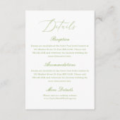 Simple White and Green Wedding Details Informatiekaartje (Voorkant)