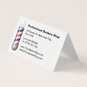 Simple White Barbers Pole Barbershop Business Card Visitekaartje (Voorkant)