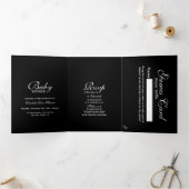 Simple White & Black Baby shower Suite Drieluik Uitnodiging (Binnen)