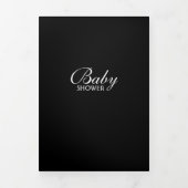 Simple White & Black Baby shower Suite Drieluik Uitnodiging (Cover)