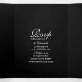 Simple White & Black Baby shower Suite Drieluik Uitnodiging (Binnenkant midden)