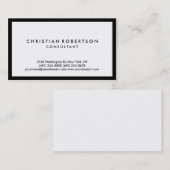Simple White Black Border Consultant Visitekaartje (Voorkant / Achterkant)