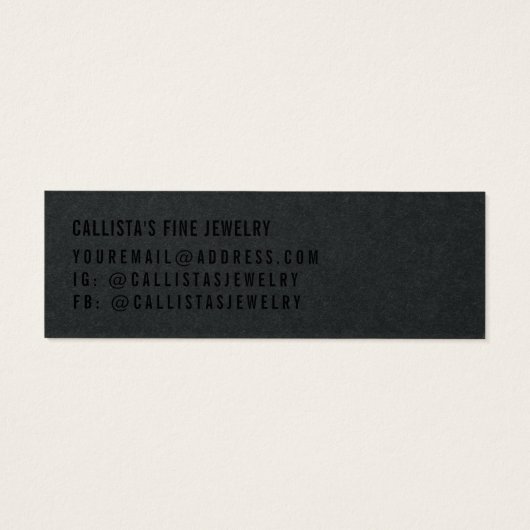 Simple White Black Earring Display Kaart (Achterkant)