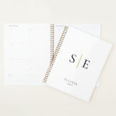 Simple White Black Gold Monogram 2023 Planner (Display)