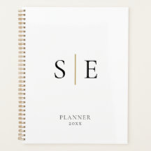 Simple White Black Gold Monogram 2023