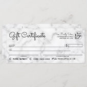 Simple White Black Marble Check Cadeaubon (Voorkant / Achterkant)