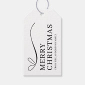 Simple white black modern Merry Christmas  Cadeaulabel (Voorkant)