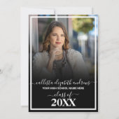 Simple White Black Ombre Afstuderen Foto Collage Aankondiging (Achterkant)