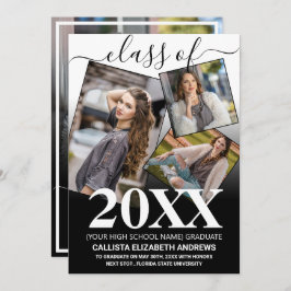 Simple White Black Ombre Afstuderen Foto Collage Aankondiging