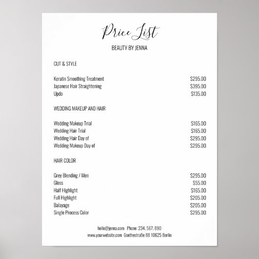 Simple White Black Preishear Poster (Voorkant)