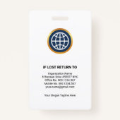 Simple White Blue Layers Sjabloon HR Badge (Achterkant)