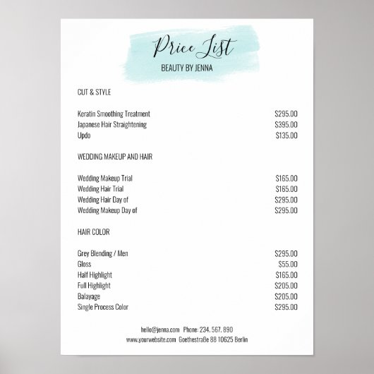 Simple White Blue Preishear Poster (Voorkant)