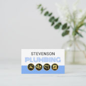 Simple White Blue Water Plumber Visitekaartje (Staand voorkant)