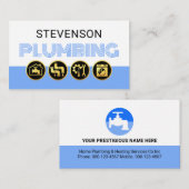 Simple White Blue Water Plumber Visitekaartje (Voorkant / Achterkant)
