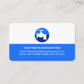 Simple White Blue Water Plumbing Visitekaartje (Achterkant)