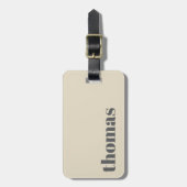 Simple White Bold typography Personalized  Name Bagagelabel (Voorkant verticaal)