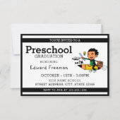 Simple White Boy Preschool Afstuderen Kaart (Voorkant)