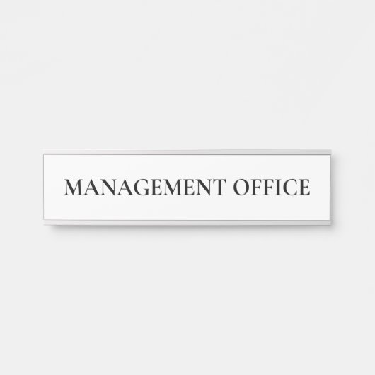 Simple White Classic Management Office Deurbordje (Voorkant)