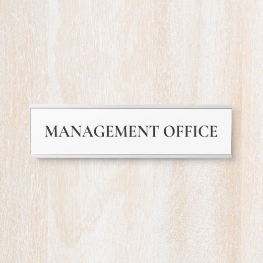 Simple White Classic Management Office Deurbordje (Voorkant)