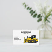 Simple White Construction Machine Bulldozer Visitekaartje (Staand voorkant)