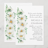 Simple White Daisies Floral Christelijk Wedding Kaart (Voorkant / Achterkant)