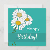 Simple White Daisies Happy Birthday Briefkaart (Voorkant)