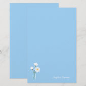 Simple White Daisies Mason Jar Hearts Bouquet Briefpapier (Voorkant / Achterkant)