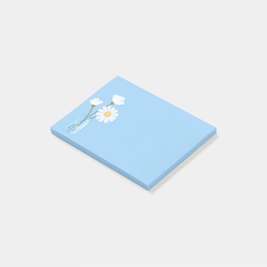 Simple White Daisies Mason Jar Hearts Bouquet Post-it® Notes (Schuin)