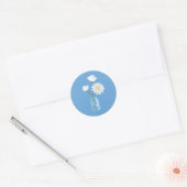 Simple White Daisies Mason Jar Hearts Bouquet Ronde Sticker (Envelop)