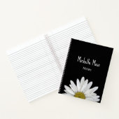Simple White Daisy Botanical Modern Black White Notitieboek (Binnen)