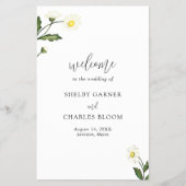 Simple White Daisy Floral Budget Wedding Programme Flyer (Voorkant)