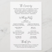 Simple White Daisy Floral Wedding Programme (Achterkant)