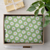 Simple White Daisy on Green Pattern Tissuepapier (Geschenk)