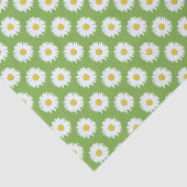 Simple White Daisy on Green Pattern Tissuepapier (Detail)