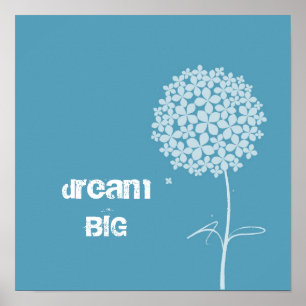 Simple White Dandelion Poster