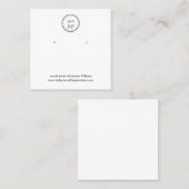 Simple White Earring Display Kaart |Voeg uw Logo t Vierkante Visitekaartje (Voorkant / Achterkant)
